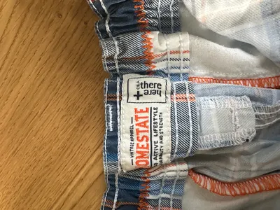 C&A Kinder Cargo Shorts kariert Blau Gr. 170 Baumwolle Freizeit