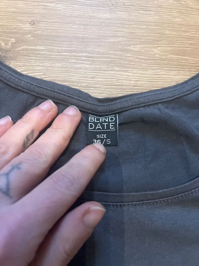 Blind Date Damen T-Shirt Gr. S/36 Grau Basic Kurzarm Baumwolle 3