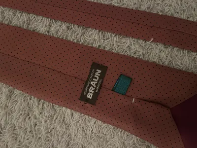 BRAUN Herren Krawatte Business Braun Punkte Seide 145cm 10cm