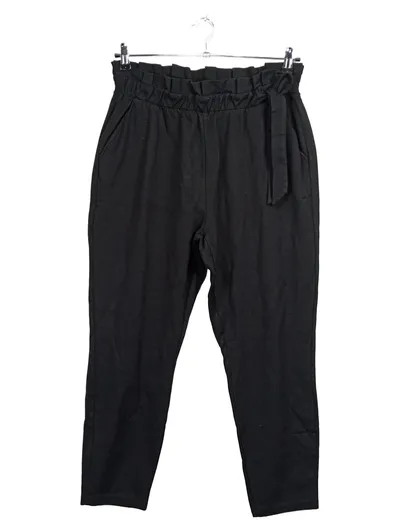 VERO MODA Damen Stoffhose Paperbag Schwarz XL/42 Bindegürtel