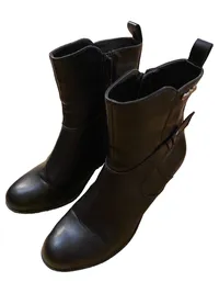Ambellis Damen Stiefelette Größe 39 Schwarz Casual Blockabsatz Reißverschluss 3