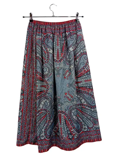 SISLEY Damen Stoffhose Paisley Muster Raffungen Mehrfarbig Gr. S