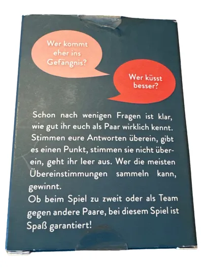 Riva Das Übereinstimmungsspiel für Paare Quizspiel Wie gut kennt ihr euch?