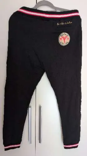 CARLO COLUCCI Jogginghose Herren Baumwolle Streetwear Logo M Schwarz