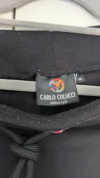 CARLO COLUCCI Jogginghose Herren Baumwolle Streetwear Logo M Schwarz 5