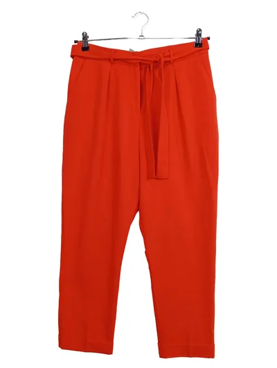 ASOS Stoffhose Damen Gr. 40 Orange Bindegürtel Cropped Modern
