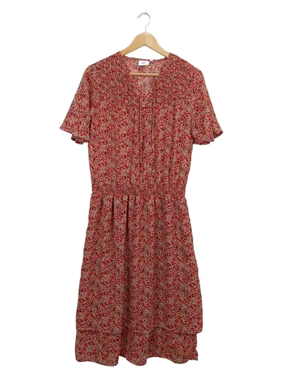 Saint Tropez Damen Sommerkleid Blumenmuster Rosa Gr. S/36 Midi