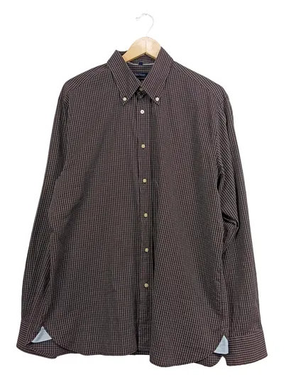 McNeal Herren Business Hemd Langarm Kariert Braun Gr. XL Baumwolle
