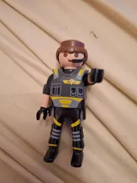 Playmobil Figur Spezialeinheit mit Headset Schutzweste schwarz grau gelb 2