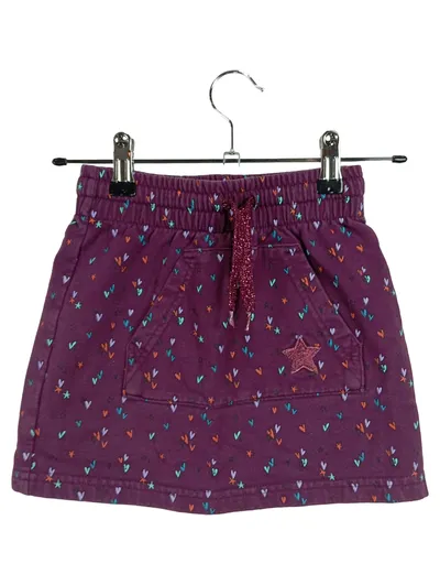 JAKO-O Mädchen Rock Gr. 116-122 Lila Herzmuster Baumwolle Casual