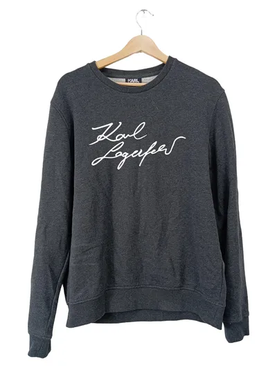 KARL LAGERFELD Herren Sweatshirt Grau Gr. L Schriftzug Casual