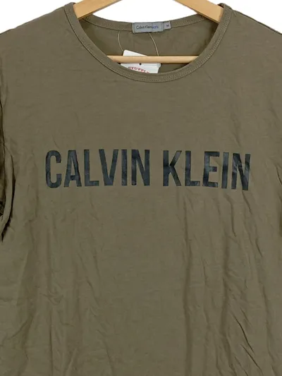 Calvin Klein T-Shirt Herren Gr. 38/M Oliv Casual