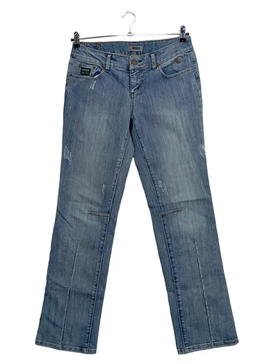 4Wards Damen Jeans Wide Fit Gr. 40 Blau Casual