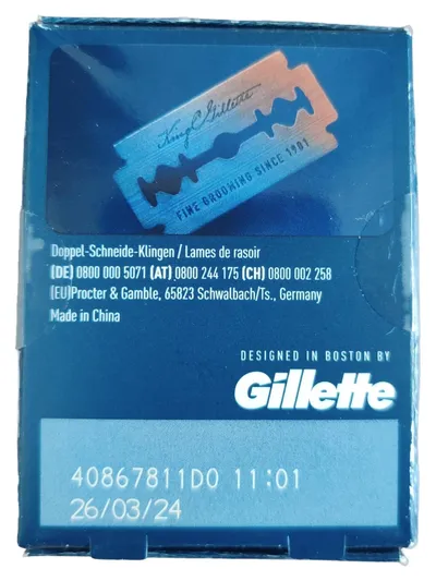 King C. Gillette Wechselklingen Doppelkanten Rasierklingen Ersatzklingen Blau