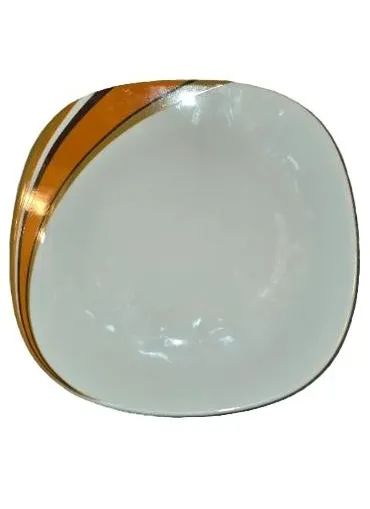 Schirnding Bavaria Dekoschale Porzellan Weiß Gold Orange Vintage