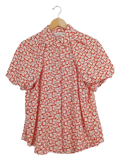 ANONYME DESIGNERS Hemdbluse Damen 36/S Geometrisch Muster Mehrfarbig Kurzarm