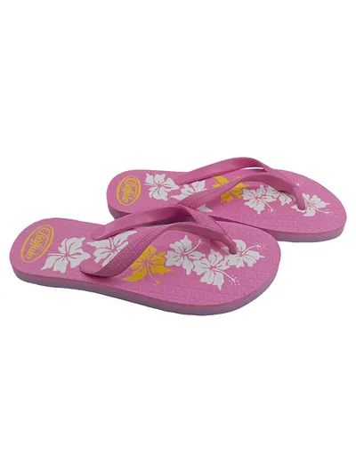 Buffalo Damen Zehentrenner Flip Flops Gr. 38 Pink Casual Blumenmuster