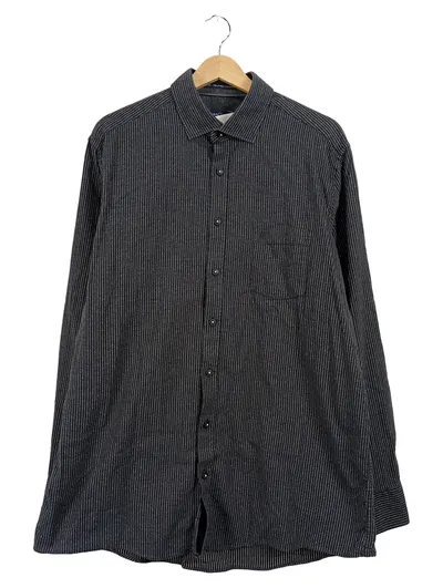 CASAMODA Herren Business Hemd Langarm Gr. 52/XL Grau Gestreift Baumwolle