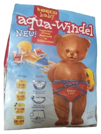 BECO Baby Aqua-Windel Schwimmwindel Gr. L 12-18 Monate Rot Neu