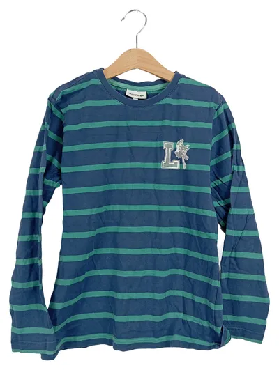 Lacoste Kinder Langarmshirt gestreift mit L Applikation Gr. 140