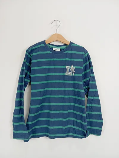 Lacoste Kinder Langarmshirt gestreift mit L Applikation Gr. 140