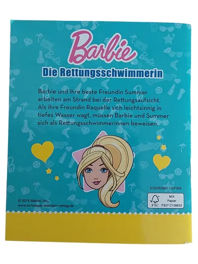 Schwager & Steinlein Barbie Rettungsschwimmerin Activity Buch Vintage Türkis