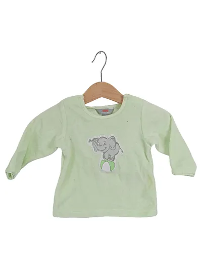 KANZ Baby Pullover Gr. 56 Langarm Baumwolle Grün Tiermotiv Alltag