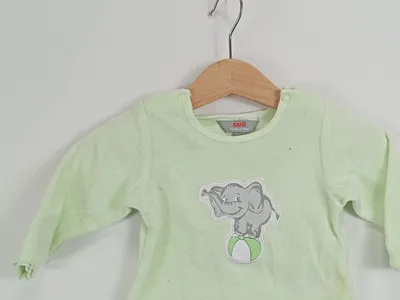 KANZ Baby Pullover Gr. 56 Langarm Baumwolle Grün Tiermotiv Alltag