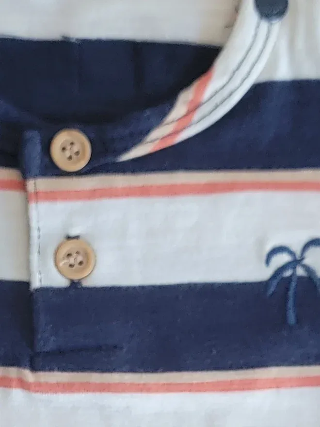 Feetje Baby Jungen T-Shirt Gr. 74 gestreift mit Palmenstickerei 4