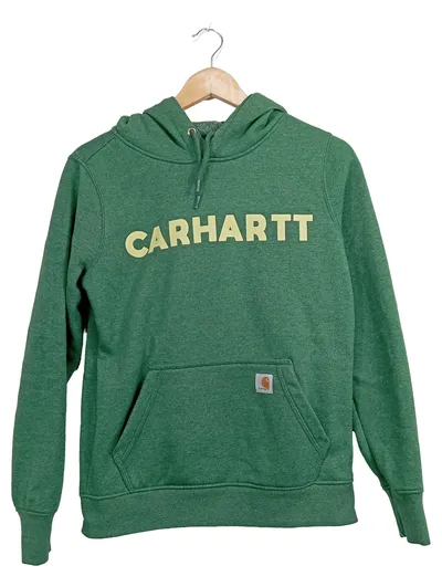 Carhartt Damen Hoodie Kapuzenpullover Sweatshirt Grün Gr. XS Logo