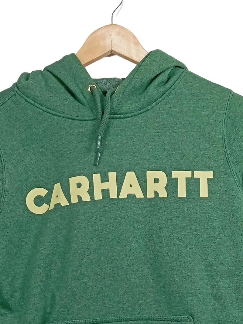 Carhartt Damen Hoodie Kapuzenpullover Sweatshirt Grün Gr. XS Logo 3