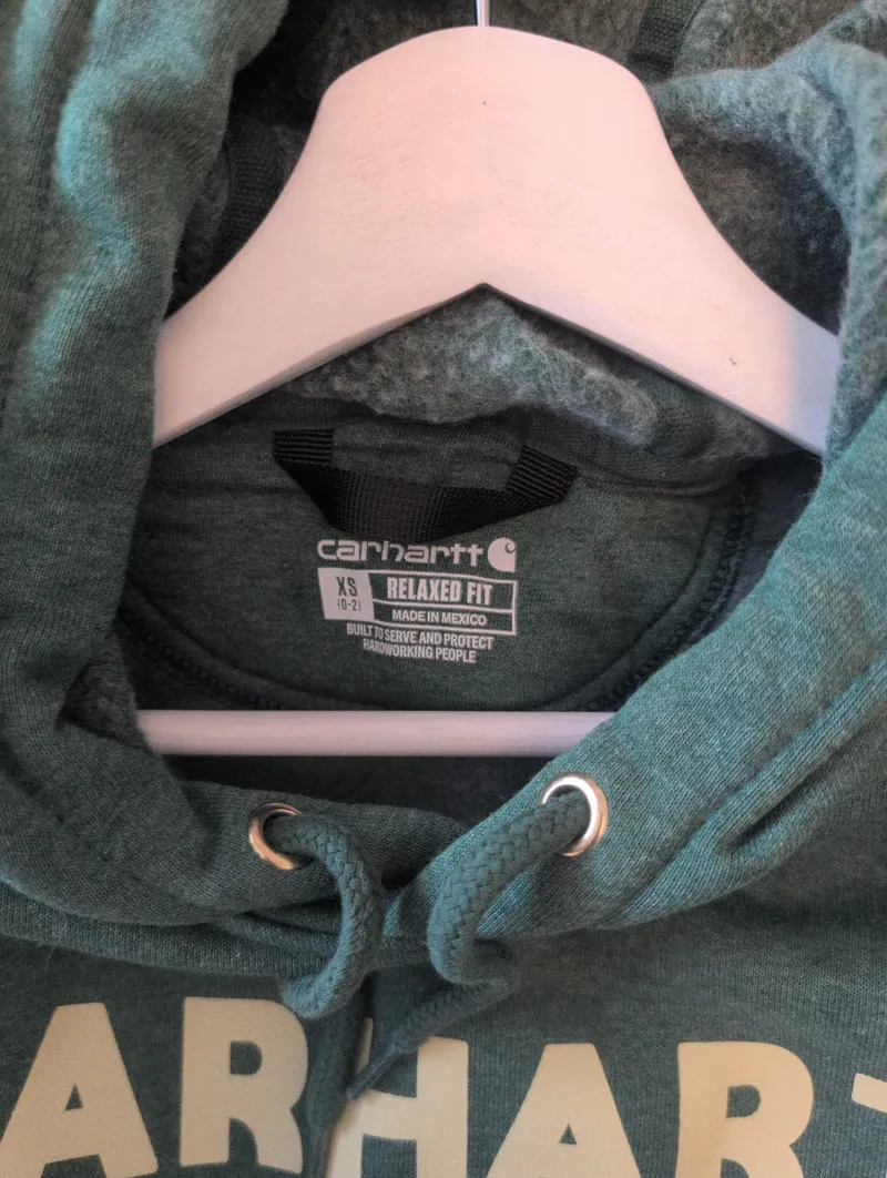 Carhartt Damen Hoodie Kapuzenpullover Sweatshirt Grün Gr. XS Logo 5