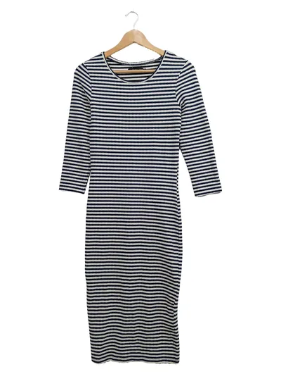 Even & Odd Damen Freizeitkleid gestreift Gr. 38/M Blau Casual