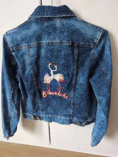 Baum und Pferdgarten Jeansjacke Damen Gr. 36 Blau Stickerei Silverlake