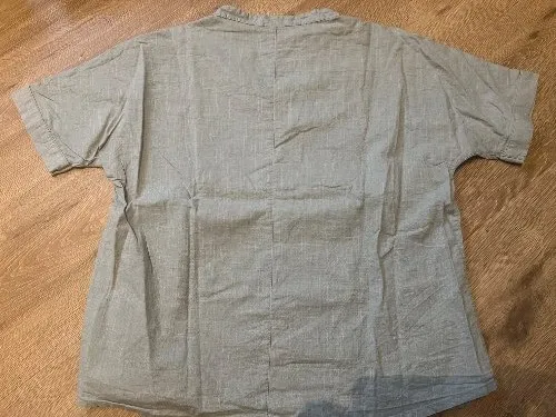 Blind Date Damen Bluse Gr. 36/S Grün Kurzarm V-Ausschnitt Baumwolle 2