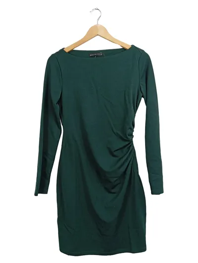 Mohito Damen Cocktailkleid Gr. 36/S Grün Langarm Elegant Raffung