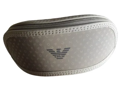 Emporio Armani Brillenetui Beige Logo Print 16cm Schutzhülle