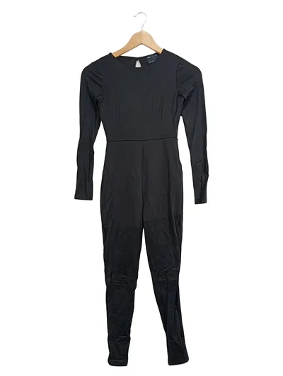 ASOS DESIGN Damen Jumpsuit Langarm Schwarz Gr. 32/XXS Basic Overall
