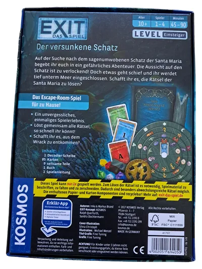 KOSMOS EXIT Der versunkene Schatz Rätselspiel Logik Escape Room