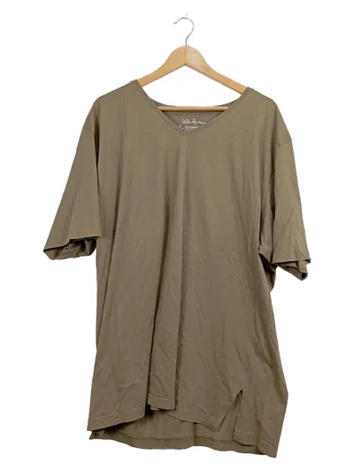 Ulla Popken Damen T-Shirt V-Ausschnitt Basic Gr. 54/56 Beige Baumwolle