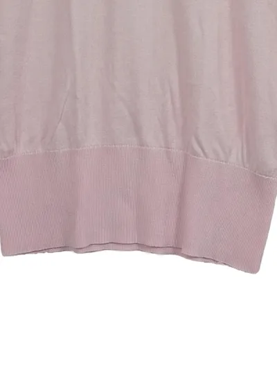 HUGO Damen Pullover Langarm Rosa Seide Baumwolle Gr. S 36