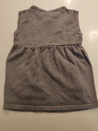Tom Tailor Mädchen Strickkleid Gr. 116/122 Grau Ärmellos Schleifen