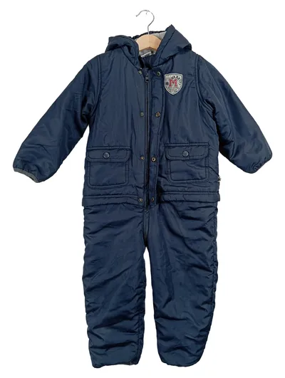 IMPIDIMPI Kinder Schneeanzug Overall Gr. 86/92 Blau Kapuze Winter