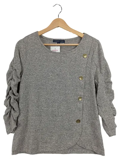 Adrienne Vittadini Damen Pullover Gr. 38/M Grau Casual