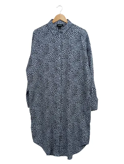 Monki Damen Blusenkleid Hemdblusenkleid S Blau Tierdruck Casual