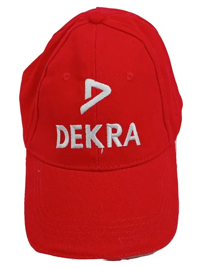 DEKRA Kappe Baseball Cap Mütze Rot Baumwolle Logo AdPro-Gifts Größe UNI