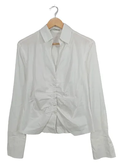 René Lezard Damen Hemdbluse Gr. 42/XL Weiß Business Baumwolle