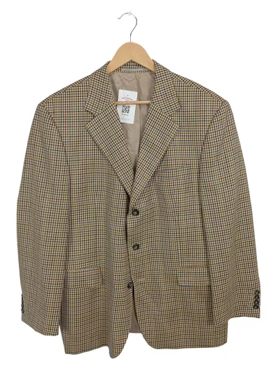Hemlock Herren Sakko Gr. 44 Kariert Beige Klassisch Business Jacke