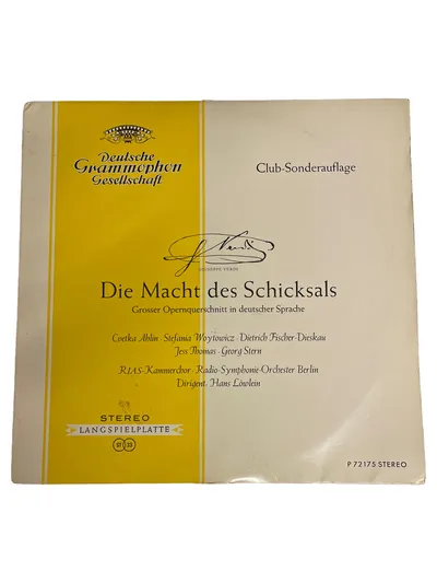Verdi Die Macht des Schicksals Opern-Querschnitt Vinyl LP Fischer-Dieskau DGG