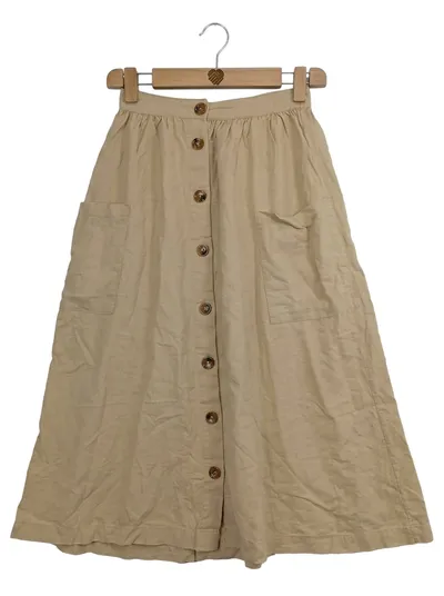 Soyaconcept Damen Rock Midirock Beige Knopfleiste Gr. XS/34